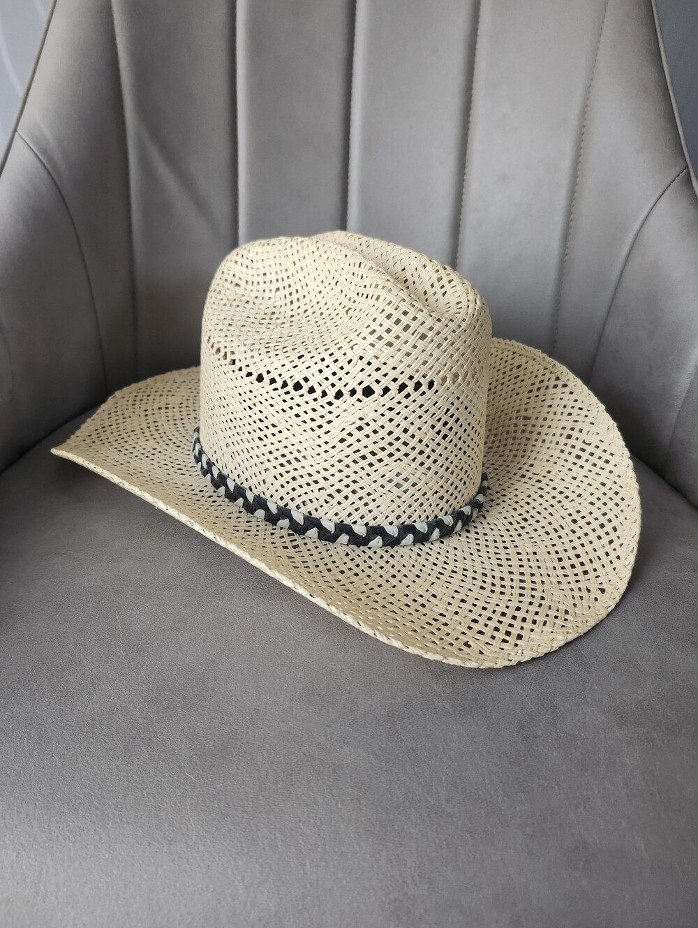 John F Brown Lemoto Cowboy Hat with Braided Band - Natural